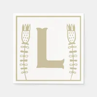 Letter L Alphabet Block Gender Neutral Baby Shower Napkins