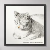 Framed Poster of Cat Drawing 19 by Jean Bernard 