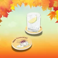 Simple White Pumpkin & Floral Thanksgiving | Coaster