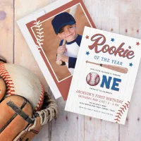 Rookie of the Year Baseball 1st Birthday Party Invitation