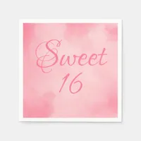 Pink Sweet 16 Birthday Napkins