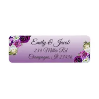 Purple Roses Return Address Labels