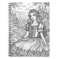 Fairytale Themed Princess and Castles Color Me Notebook