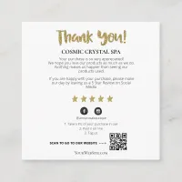 *~* QR - AP8 THANK YOU Gold Star Review Enclosure Card