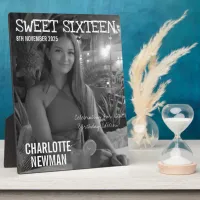Sweet Sixteen Photo Magazine Black And White Name Plaque