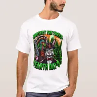 Rabbit Fury: Stylish Cat With Gun T-Shirt