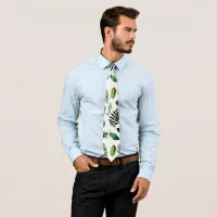 Green Foliage Botanical Nature  Neck Tie