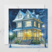 Large Beautiful Victorian House at Christmas