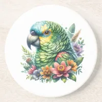 Beautiful Watercolor Amazon Parrot Coaster