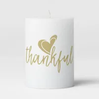 thankful heart thanksgiving pillar candle