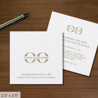 Simple Square Business Cards with Custom Logo