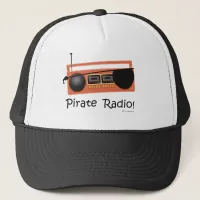 Pirate Radio Funny Music Cartoon Design Trucker Hat