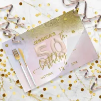 Elegant Foil Balloons 50th Birthday Paper Placemat