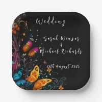 Whimsical Butterfly Garden Postcard Paper Plates