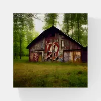 Abandoned Weathered Barn in the Woods Paperweight