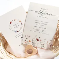 A Little Wildflower Boho Baby Shower Bee Invitation