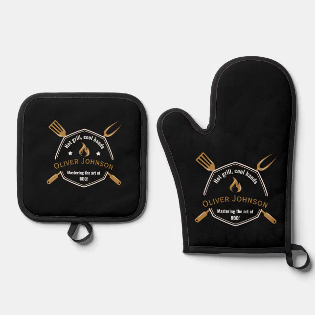 Mastering The Art Of BBQ Dad Father's Day Oven Mitt & Pot Holder Set