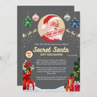 Secret Santa Gift Exchange Office Home Gray Party Invitation