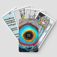 Ethereal Cosmic Eye Monogram Vibrant Abstract Art Tarot Cards