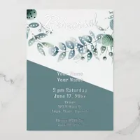 Eucalyptus Leaves Botanical Greenery Foil Invitation