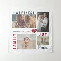 Custom Photo Collage Love Joy Family Tapestry