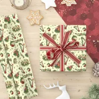Christmas Musical Instruments Festive Pattern Wrapping Paper