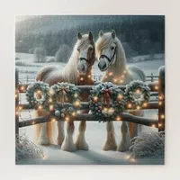 Festive Horses and Christmas Lights  Jigsaw Puzzle