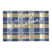 Blue Gold Christmas Pattern#7 ID1009 Placemat