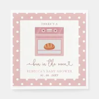 Bun In The Oven Pink Baby Girl Baby Shower Napkins