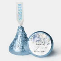 Elegant Modern Dusty Blue Floral Sweet 16 Hershey®'s Kisses®