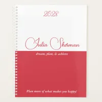 Modern Hibiscus Red Feminine Minimalist Script Planner