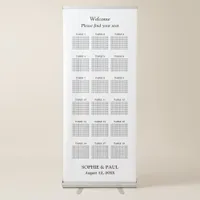 Elegant 18 Table Wedding Seating Chart Retractable Banner