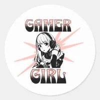 Gamer Girl | Gaming Classic Round Sticker