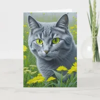 Cute Gray Cat | Lucky To Have You as a Friend Card