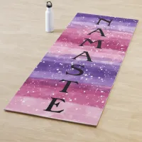 Namaste Purple and Pink Splatter   Yoga Mat