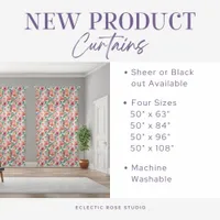 Tropical Flowers in Bloom 96" Curtain