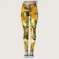 Decorative Squash and Gourds Halloween Leggings