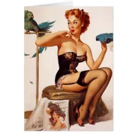 A Vintage Pinup With Bird