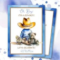 Little Cowboy Themed Baby Shower Invitation