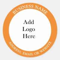 Add your Business Logo, Name and Website or Email Classic Round Sticker