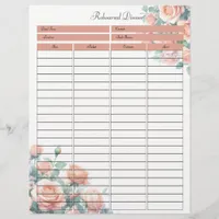 Wedding Bridal Rehearsal Dinner Planner Page