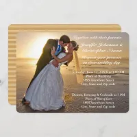 Wedding Couple on Sunset Beach Wedding Invitation