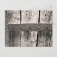 Rustic Wooden Door and Hinge Postcard