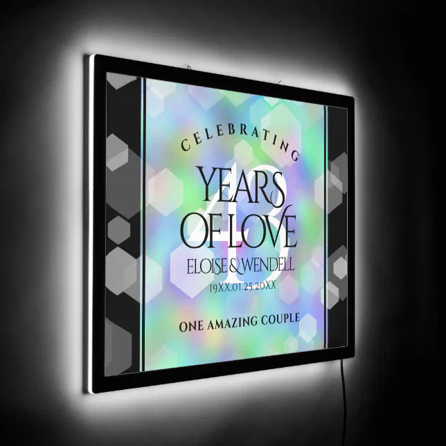 Elegant 43rd Opal Wedding Anniversary Celebration LED Sign