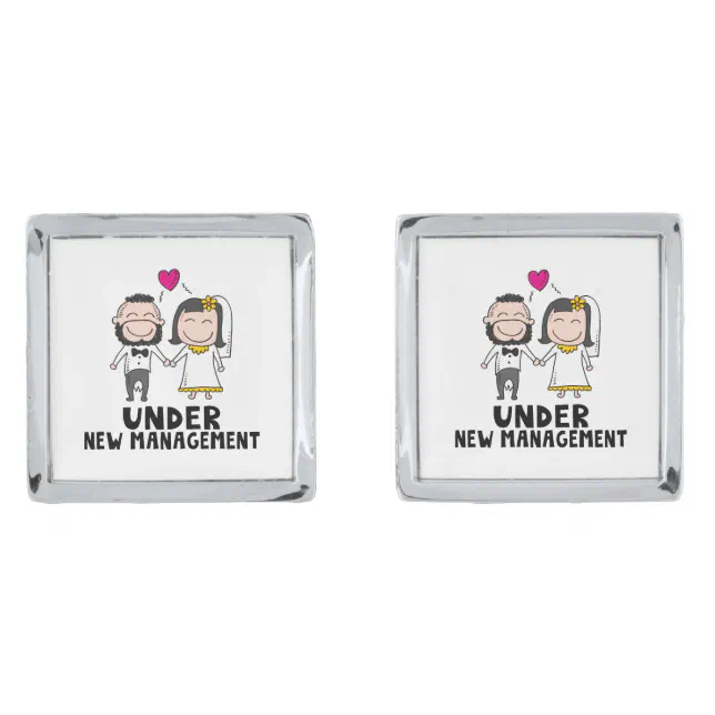 Wedding Cartoon - Under New Management Cufflinks