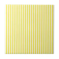 Yellow and White Deckchair Stripe Patterned Ceramic Tile