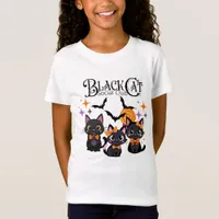 Black Cat Halloween Social Club  T-Shirt