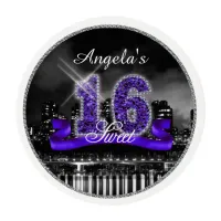 City Lights Sweet Sixteen Purple ID119 Edible Frosting Rounds