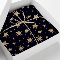 Gold Stars Navy Sky Trendy Starry Pattern Tissue Paper