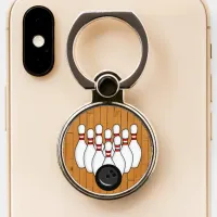 Bowling Ball and Pins Funny Hobby  Phone Ring Stand